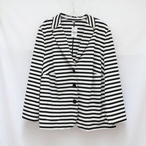NWT Erfo striped blazer suit jacket nautical 22 classic white black new business